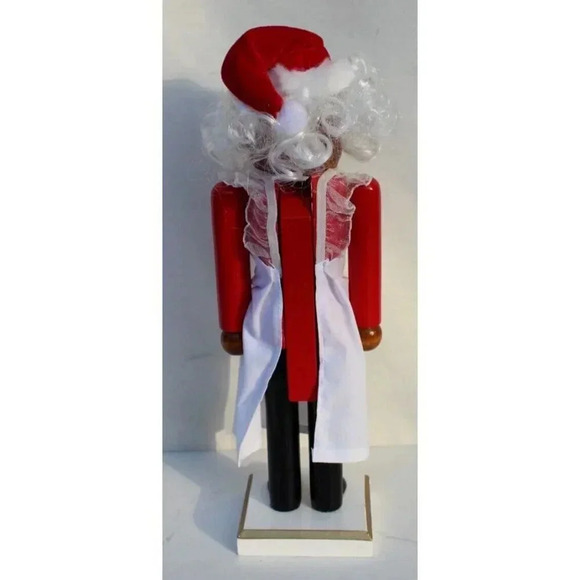 Handpainted Christmas Holiday Wooden TAN Nutcracker MRS. CLAUS - Picture 3 of 5